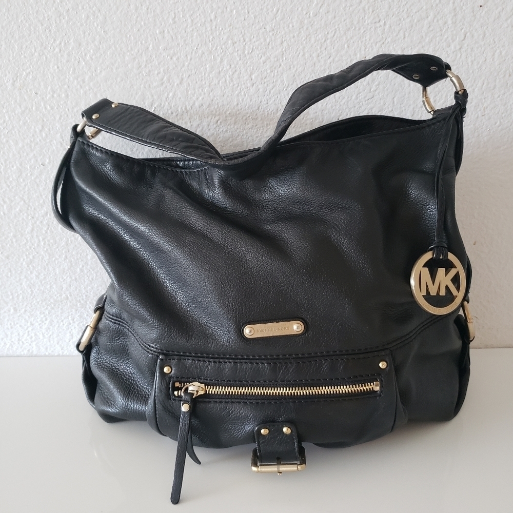 Michael Kors Austin Leather Large Shoulder Tote Bag Black